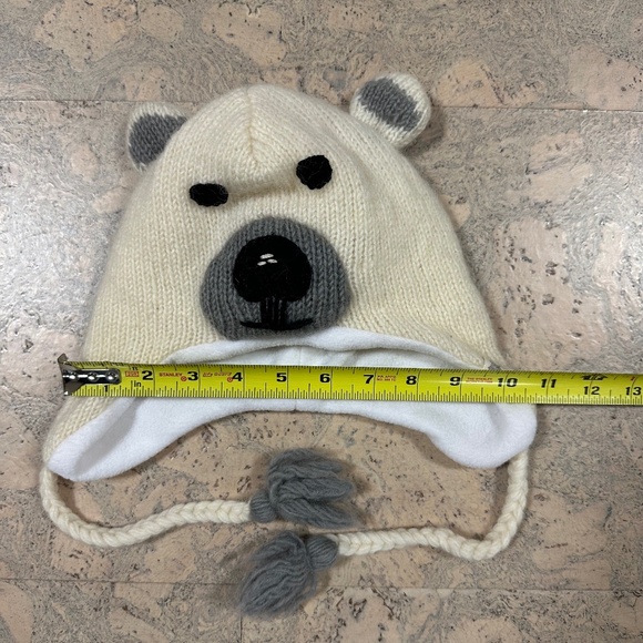 Nirvana Designs Kids Polar Bear Hat Hand Knit in Nepal - Picture 5 of 6